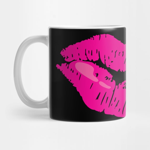 '80's Lipstick Party' Hot Pink Lip 80's Lipstick by ourwackyhome